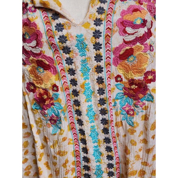 Savanna Jane Embroidered Boho Blouse Size 2X Hippie Loose Fit - Picture 2 of 8